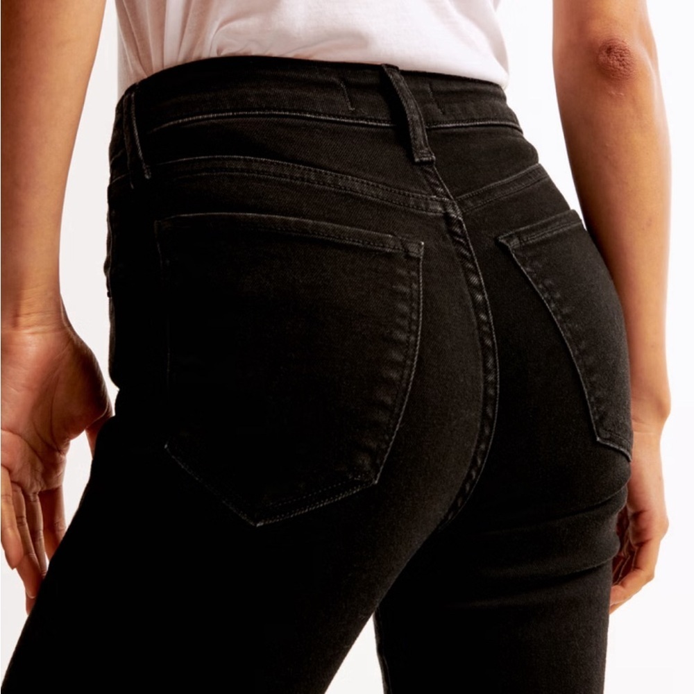 Abercrombie & Fitch black high rise super skinny ankle denim jeans rawhem 28 R - Picture 3 of 13